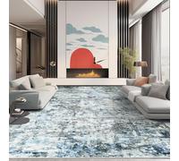 QJDTZMD Large Area Rugs 200 x 250 cm Non Slip Soft Short Pile Carpet Easy To Clean Rugs for Dining Room Bedroom Living Room Modern ink gray blue