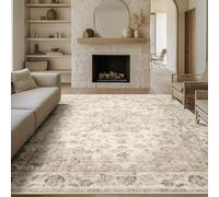 QJDTZMD Large Area Rugs 200 x 250 cm Non Slip Soft Short Pile Carpet Easy To Clean Rugs for Dining Room Bedroom Living Room Vintage floral brown beige