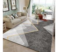 QJDTZMD Large Area Rugs 200 x 250 cm Rug forLiving Room Non Slip Soft Short Pile Easy To Clean Carpet for Dining Room Bedroom Modern geometric lines grey