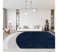 QJDTZMD Large Area Rugs 200 x 250 cm Rug forLiving Room Non Slip Soft Short Pile Easy To Clean Carpet for Dining Room Bedroom Modern geometric lines blue gray
