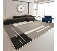 QJDTZMD Large Area Rugs 200 x 250 cm Rug forLiving Room Non Slip Soft Short Pile Easy To Clean Carpet for Dining Room Bedroom modern geometric lines gray black