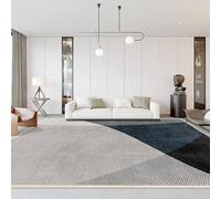 QJDTZMD Large Area Rugs 200 x 250 cm Rug forLiving Room Non Slip Soft Short Pile Easy To Clean Carpet for Dining Room Bedroom modern geometric lines gray blue