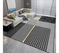 QJDTZMD Rug for Living Room 120 x 170 cm Area Rugs Indoor Non Slip Machine Washable Carpet for Entryway Dining Room Office Bedroom Modern geometric lines black gray yellow