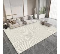 QJDTZMD Rug for Living Room 130 x 160 cm Area Rugs Non-Slip Soft Washable Decorative Carpet Office Bedroom Dining Room Modern geometric lines beige