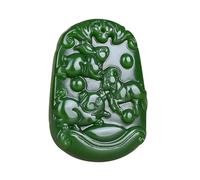 QJFORU Jade Pendant,Natural Hetian Jasper Pig Rabbit Sheep Triple Harmony Noble Person