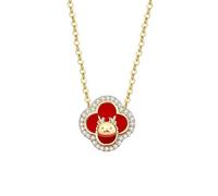 QJFORU Silver Jade Necklace,Jade Pendant,Red Agate Necklaces Sterling Silver Gold Plated Women's Stackable Dragon Lucky Jewelry for Her
