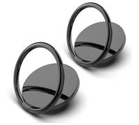 QJIBOVM 2pcs Phone Ring Holder 360 Adjustable Mobile Phone Loop Universal Cell Phone Finger Grip Ring Zinc Alloy Ring Stand for All Smartphones
