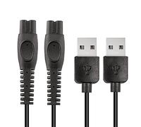 Qjin USB Charging Cable for Philips Norelco Shaver S3243, S3341, S5880, S7885, S7886, S7887, X3001 - Power Cord 5V - 2 Pcs