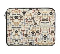 Qjjinxior 10inch Laptop Case, Dog Bones Paw Prints Laptop Sleeve