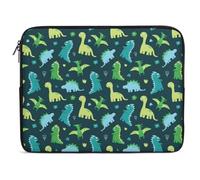 Qjjinxior 13inch Laptop Case, Blue Background with Dinos Laptop Sleeve