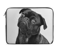 Qjjinxior 13inch Laptop Case, Cute Black Pug Dog Laptop Sleeve