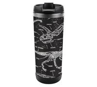 Qjjinxior 13oz/380ml Stainless Steel Insulated Travel Coffee Cup, Jurassic Dinosaurs Travel Mug with Leakproof Lid, Non-Slip Bottom