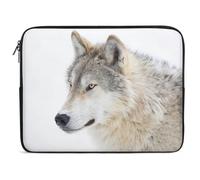 Qjjinxior 15inch Laptop Case, Brown Wolf Laptop Sleeve
