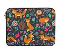 Qjjinxior 15inch Laptop Case, Cute Fox Floral Laptop Sleeve