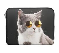 Qjjinxior 15inch Laptop Case, Cute Glasses Cat Laptop Sleeve