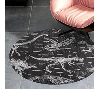 Qjjinxior 60 * 60cm Flannel Small Round Rug, Jurassic Dinosaurs Floor Mat, Non Slip Rugs for Bedroom, Living Room, Decor