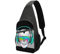 Qjjinxior Chest Bag, Rock And Roll Skull Sling Bag, Crossbody Bag Casual Daypack for Men Women