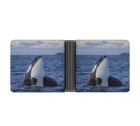 Qjjinxior Coin Pocket, Killer Whales Orca Leather Wallet, Bifold Credit Card Leather Slim Purse