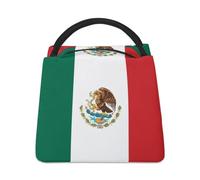 Qjjinxior Cooler Bag, Flag of Mexico Lunch Bag, Insulated Lunch Tote Bag for Work Camping Travel