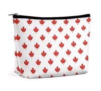 Qjjinxior Cosmetic Bag, Canadian Maple Leaf Makeup Bag, Portable Toiletry Bag with Zipper for Daily Use, Travel