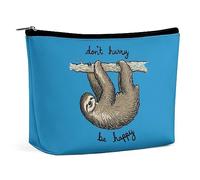 Qjjinxior Cosmetic Bag, Lazy Sloth Makeup Bag, Portable Toiletry Bag with Zipper for Daily Use, Travel