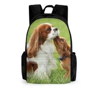 Qjjinxior Daypack, Cavalier King Charles Spaniel Backpack, Rucksack with Pockets for Hiking Camping Travel