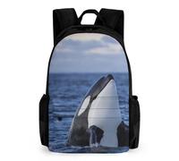 Qjjinxior Daypack, Killer Whales Orca Backpack, Rucksack with Pockets for Hiking Camping Travel