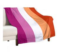 Qjjinxior Flannel Blanket, Lesbian Pride Flag Throw Blanket for Couch Sofa Bed Office, Soft And Comfortable Without Pilling
