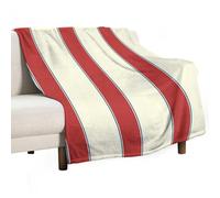 Qjjinxior Flannel Blanket, Red And Cream Stripes Throw Blanket for Couch Sofa Bed Office, Soft And Comfortable Without Pilling