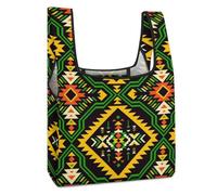 Qjjinxior Foldable Shopping Bag, Native American Reusable Grocery Bag, Washable Tote Bag for Daily Use Travel Bags