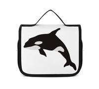 Qjjinxior Hanging Wash Bag, Killer Whale Pattern Toiletry Bag, Makeup Bag for Travel, Business, Vacation