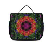 Qjjinxior Hanging Wash Bag, Psychedelic Kaleidoscope Toiletry Bag, Makeup Bag for Travel, Business, Vacation