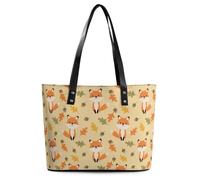 Qjjinxior Ladies Tote Bag, Autumn Cute Fox Handbag, Women's Shoulder Bag for Work Daily Travel