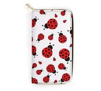 Qjjinxior Leather Wallet, Ladybugs Pattern Infinite Speckled, Small Size and Large Capacity, Easy to Carry