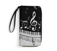 Qjjinxior Leather Wallet, Piano Key NotesWallet, with Rope, Small Size and Large Capacity, Easy to Carry