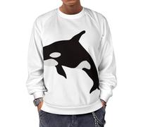 Qjjinxior Long-Sleeve Crewneck Sweatshirt, Halloween Skull RavenLightweight Casual Jumpers for Men