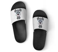 Qjjinxior Non-Slip Slippers, Cute Schnauzer Dog Sliders for Men And Women, Shower Slides