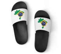 Qjjinxior Non-Slip Slippers, Green Brazil Flag Sliders for Men And Women, Shower Slides