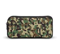 Qjjinxior Pencil Case, Green Camouflage PatternStationery Bag, Business Travel Bag Or Small Tool Box, Girls Makeup Bag