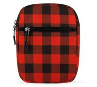 Qjjinxior Shoulder Bag, Red Black Buffalo Check Crossbody Bag, Multi Purpose Small Satchel for Work Business Travel