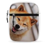 Qjjinxior Shoulder Bag, Smile Shiba Inu Crossbody Bag, Multi Purpose Small Satchel for Work Business Travel