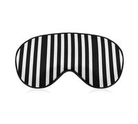 Qjjinxior Smooth Fabric Eye Mask, Black and White Stripes Sleep Mask, Sleeping Eye Mask with Adjustable Headband for Men, Women