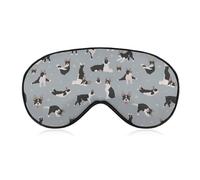 Qjjinxior Smooth Fabric Eye Mask, Boston Terrier Dog Sleep Mask, Sleeping Eye Mask with Adjustable Headband for Men, Women