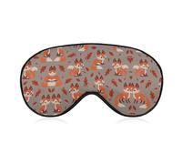 Qjjinxior Smooth Fabric Eye Mask, Cartoon Fox Sleep Mask, Sleeping Eye Mask with Adjustable Headband for Men, Women