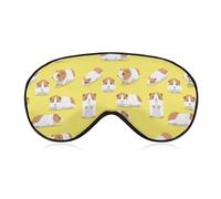 Qjjinxior Smooth Fabric Eye Mask, Cartoon Guinea Pig Sleep Mask, Sleeping Eye Mask with Adjustable Headband for Men, Women