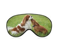 Qjjinxior Smooth Fabric Eye Mask, Cavalier King Charles Spaniel Sleep Mask, Sleeping Eye Mask with Adjustable Headband for Men, Women