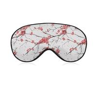 Qjjinxior Smooth Fabric Eye Mask, Cherry Blossom Sleep Mask, Sleeping Eye Mask with Adjustable Headband for Men, Women