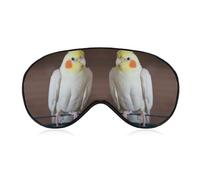 Qjjinxior Smooth Fabric Eye Mask, Cockatiel Parakeet Sleep Mask, Sleeping Eye Mask with Adjustable Headband for Men, Women
