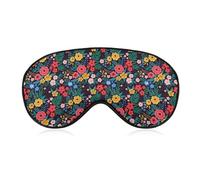 Qjjinxior Smooth Fabric Eye Mask, Colorful Floral Pattern Sleep Mask, Sleeping Eye Mask with Adjustable Headband for Men, Women