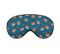 Qjjinxior Smooth Fabric Eye Mask, Cute Red Fox Sleep Mask, Sleeping Eye Mask with Adjustable Headband for Men, Women